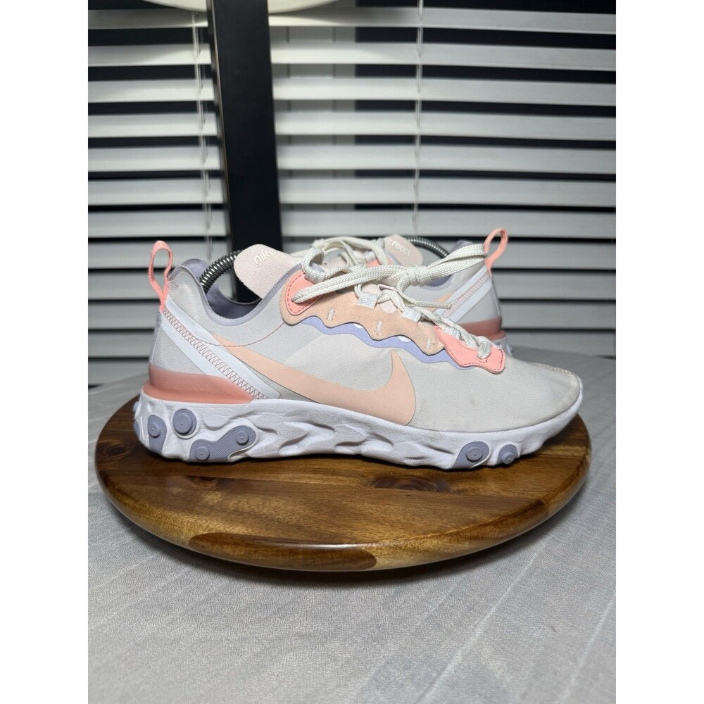 Nike Womens React Element 55 BQ2728-601 Ivory Running Shoes Sneakers Size 9.5